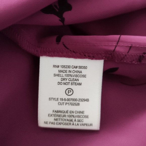 Magenta Floral Blouse NWOT - Picture 5 of 6
